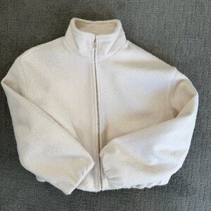Zara White Boucle Jacket - Size M